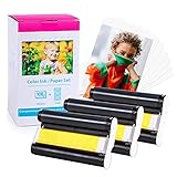 Kompatible Canon Selphy CP1300 Tinten- und Papier-Set KP-108IN Fotopatrone für Selphy CP Serien Drucker CP1200 CP1000 CP910 CP810, 108 Blatt Papier Postkartengröße (4 x 6 Zoll)