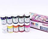 SÜDOR® Stoffmalfarben Textilfarben WASCHFEST | Set aus 10 x 25ml (250 ml) stofffarben waschfestben in Fläschchen | waschbeständig bis 40°C | für Stoffmalerei und -druck | Ideal zum TShirt b