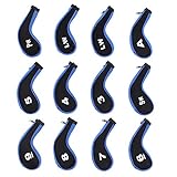 Yuhtech Golfschlägerhauben für Putter, 12 Stück Schlägerhauben Set Golf Club Head Cover Schlägerkopfhüllen Golf Eisen deckt Eisenhauben Kopfbedeckung