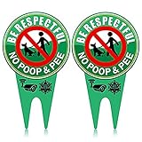 2 Stück „Be Respectful No Poop and Pee“ Hundeschild, Warnschild für den Garten, leuchtet im Dunkeln, Grü