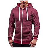 Herren Zip Hoodie Multifunktionelle Fahrradjacke ÄRmeln Radjacke Laufjacke Atmungsaktiv Herbst Neue Einfarbige Herrenjacke Mit Kapuzenfleece-Freizeitmantel lauschig