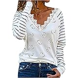 Cut Out Shirt Damen dresswell Damen leichte Baumwoll Bluse, hellblau gestrickte Pullover Pulli Damen chic Tshirt v Ausschnitt Damen floryday Shirt Damen Sommerbluse Jacke lang D