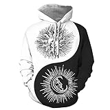 Pajiay Hoodie Herren 3D Einzigartig Drucken Loose Pullover Herren Langarm Mode Lassig Paare Sweatshirt Frühling Herbst Komfortabel Warm Kapuzenpullover Herren Mit Kordelzug WYX-02 L