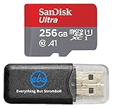 SanDisk 256 GB Ultra Micro SDXC Memory Card Works with Samsung Galaxy Tab A (2017) (2018), Tab Active 2 Phone UHS-I Class 10 (SDSQUAR-2546G-GN6MA) Bundle with Everything But Stromboli Card R