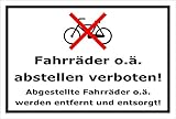 Melis Folienwerkstatt Schild - Fahrräder abstellen - 30x20cm | Bohrlöcher | 3mm Aluverbund – S00050-011-A -20 V