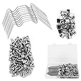 Senkora Clips de Vitrage pour Plaque Polycarbonate pour Serre Jardin 200 Pièces Clips de fixation W Serre Pinces Z Clips en Acier Inoxydable pour Fenêtre/Toit/