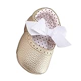 Turnschuhe Babyschuhe Neugeborenen Kleinkind Leder T-Strap Schuhe Sportschuh Jungen Lauflernschuhe Mädchen Krippeschuhe Krabbelschuhe Streifen-beiläufige Wanderschuhe LMMVP (Gold, 11CM (0~6M))