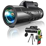 Monokular Teleskop 40X60, Everenty Monocular Fernrohr HD Zoom mit Smartphone Halter und Stativ, Teleskop Starscope Monocular für Vogelbeobachtung, Camping,Reisen,Jagen,Ballsp