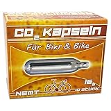 10 NEMT 16g Co2 Bierkapseln and Bikekapseln für alle Bierzapfanlagen mit 16g Kohlensäurekapseln ohne Gewinde kompatibel auch zu CO2 Kartuschenpumpe Fahrrad Minipumpe ohne Gew