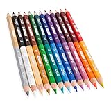 Jolly Superstick Crazy Buntstifte Farbstifte | 24 Farben mit 12 Farbstiften | Kinderfest und Bruchsicher | Ungiftig | extra dicke Mine | 12 S