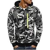MITCOWBOYS Herren Hoodie Camouflage Full Zip Kapuzenpullover Sweatjack Sweatshirt Winter mit Kapuze Langarm Pullover Strickjacke Hoody Joggingpullover Übergangsjacke Sportjacke Kapuzenp