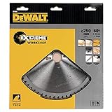 DeWalt Stationärkreissägeblatt / Kreissägeblatt Extreme (250/30mm 60WZ, feine Schnitte und Querschnitte), DT4351