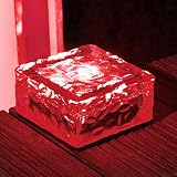 Fangfang QingTao Solar Brick Licht Buried Ice Cube Lichter Hell und Dunkel Sensing solarbetriebene Licht for Hof Garten Pathway Walkway Patio (Emitting Color : Red, Wattage : 10cm x 5.5cm x10cm)