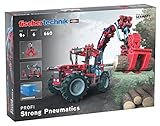 fischertechnik 559876 PROFI Strong Pneumatics – Bausatz für Kinder ab 9 Jahren, pneumatisch betriebenes Konstruktionsspielzeug mit Traktor und 5 weiteren M