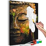 murando - Malen nach Zahlen Buddha 40x60 cm Malset mit Holzrahmen auf Leinwand für Erwachsene Kinder Gemälde Handgemalt Kit DIY Geschenk Dekoration n-A-0568