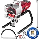 VEVOR Airless Spritzlackiermaschine 1500W Sprühpistole 2,2 L/MIN Farbsprühsystem 50 Hz Airless Paint Sprayer 220V Lackiergerät Airless Farbsprühgerät Sprühmaschine Airlessgerät Wandlackierp