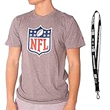 New Era NFL Shirts - Football T-Shirt - Patriots - Saints - Packers - 49ers - Seahawks - Chiefs - Ravens - Vikings - alle Teams inklusive limitierten Schlüsselanhänger (NFL Logo Grau, L)