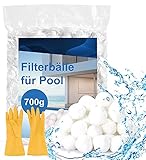 Sholov Filterballs für Sandfilteranlagen, 700g/1400g Filterbälle für Pool(Mit Reinigungshandschuhen) Kann 25/50 kg Filtersand Ersetzen, Geeignet für Pool Filter Schwimmbad Filteranlage (700)