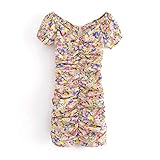 NC Boho Styles Blumendruck Kleid Frauen Sommer Kurzarm Bodycon Partykleid Sexy Etuikleider Robe F