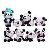 Ruluti Panda Figuren Miniatur 8pcs Mini Nette Tiere Panda-DIY Für Büro-hausgarten-Pot-Dek