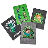 Minecraft Heft A5 Liniert Set, Notizheft 4er Pack, School Supplies, Geschenke Einschulung Jung