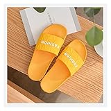 xuejuanshop Slippers Frauen Und Männer Badeschuhe All- Saison Indoor Hausschuhe Weiche Und rutschfeste Sandalen Schlafsaal Hotel Fitness Casual Hausschuhe Indoor (Color : Yellow, Size : 5.5#)