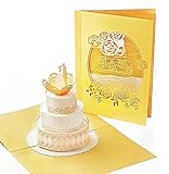 Stilvolle Hochzeitskarte mit extra Seite für Grüße - einzige 3-seitige Glückwunschkarte zur Hochzeit - 3D Pop-Up Karte als Hochzeits-Geschenk - auch zur goldenen Hochzeit 50