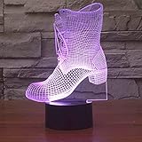 Yyhmkb3D Frauen Elegante Leder Nachtlicht Stiefel Led Illusion Lampe, Partygeschenk, Raumbeleuchtung, Kinderlampe, Weihnachtslampe, Geschenk für einen Freund,