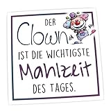 Magnet für Whiteboard, Kühlschrank, Pinnwand | Kühlschrankmagnet mit Spruch | (Der Clown ist die wichtigste Mahlzeit des Tages)