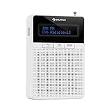 auna DigiPlug FM - Steckdosen-Radio, Radio mit RDS, UKW/PLL Tuner, Bluetooth, USB-Port, LCD-Display, mit integriertem Breitbandlautsprecher, weiß