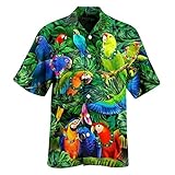 Herren Hawaiian Hemden Ethnische Art Kokosnussbaum Gedruckt Kurzarm Loose Button Down Casual Beach Hemden Bluse Tops C