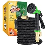 Flexihose Flexibler Gartenschlauch, Flexischlauch Gartenschlauch Schlauch Dehnbar Wasserschlauch flexibel, Gartenteichschlauch Dehnbar (75 FT, Schwarz)