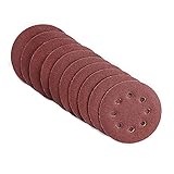 WSWJDW 10Pcs 125mm Sandpaper Polishing Pad Round Shape 8 Hole Sanding Buffing Sandpaper Discs For Grinding Machine,180 G