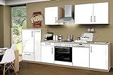 idealShopping GmbH Küchenblock ohne Elektrogeräte Premium 310 cm in weiß glänzend (Geschirrspüler geeignet)