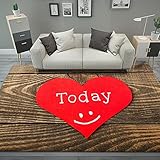 Teppich modern Wohnzimmer Schlafzimmer Outdoor Design rechteck kurzflor Anti rutsch unterlage Flur küche waschbarer mädchen Junge teppiche Braunes Rotes Smiley-Lieb