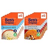 Ben's Original Express-Reis Basmati Reis, 6 Packungen (6 x 250g) + Griechisch, 6 Packungen (6 x 250g)