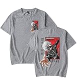 Jyysynj Anime Tokyo Ghoul Merch Ken Kaneki T-Shirt Lustige Unisex Tops, Grau (1), L