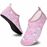 Somic Badeschuhe Kinder Wasserschuhe Aquaschuhe Schnell Trocknend Barfuss Schuhe für Jungen Mädchen Schwimmschuhe Barfußschuhe Surfschuhe Beach Pool rutschfeste Rosa EU 22/23