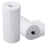 2 Rolle Stoff Gipsbinden Verpackung Rolle Gaze Stretch Verband Klebe Bandage Verpackung für Körper Abgüsse, Einfach zu Verwendende Wickel Streifen (3,93 Zoll x 8,85 Feet)