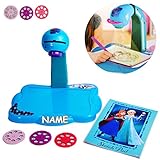 alles-meine.de GmbH LED Licht _ Malprojektor / Maltafel -  Disney Frozen - die Eiskönigin  - incl. Name - 24 Vorlagen - Zeichenprojektor - Bilderprojektor zum Ausmalen & M