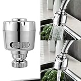 Btruely 2PCS Drehbar Zapfhahn Belüfter Wassersparender Wasserhahn Messing Einstellbare Küche Bad Wasserhahn Bubbler Filter mit Düsenadaptern (A)