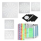 Dotting Tools für Mandala-Malerei, Stein, Dotting Stencil Dot Kit 34 Stück