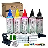 F-ink 5 x 100-ml-Flaschen Tinte und Tinte Nachfüll-Kits kompatibel mit Tintenpatrone 545 546 / 510 511 / 512 513 / PG-545 CL-546 / PG-510 CL-511 / 545XL 546XL