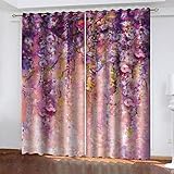 BKTTDS Gardinen Wohnzimmer Verdunklungsvorhänge 270X300cm(HxB) 2 Stücke 3D Hd Druck Verträumte Pastoraldrucke Muster Blickdichter Vorhang Schlafzimmer Kinderzimmer Küche Dekoration Thermovorhang Ö