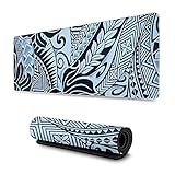 Gaming Mauspad XXL Polynesische Tätowierung 800x300 Mousepad Gaming Großes Mousepad Premium Texturiertes und Gummiunterlage Abwischbar Anti Rutsch PC M