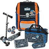 Star Commander - Raumschiff - Scout Genius mit Funny Snaps® Schulranzen-Set 5tlg. - Balance-Scooter mit Leucht-Rädern GRATIS DAZU