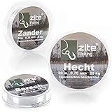 Zite Fishing Fluoro-Carbon Vorfach-Schnur Set - Monofile Angelschnur Beschichtet 0,26-0,7mm - Insgesamt 90m für Barsch, Zander & Hecht Ang