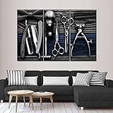 Wandbild Leinwand Lifestyle Barbershop Pop 3 Teilig Bilder Wohnzimmer Wohnung Deko 3 Stück Kunstdruck Modern Wandbilder XXL Format Wanddekoration Design Wand B