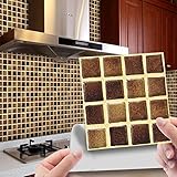 Blsmyxgs 20 STÜCKE Kristallfliesenaufkleber DIY wasserdichte Selbstklebende Wandaufkleber für Küche Kleben Sie auf Fliesen Selbstklebendes Vinyl Heimdekoration (10 x 10 cm),C