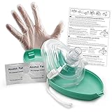 Lunata Reanimationsgesichtsmaske, Laien CPR Erste Hilfe Maske, Notfallbeatmungsmaske, Notfallmaske, Taschenmaske, Mund zu Mund Beatmungsmaske mit Zubehör und Ersthelfer-Anleitung